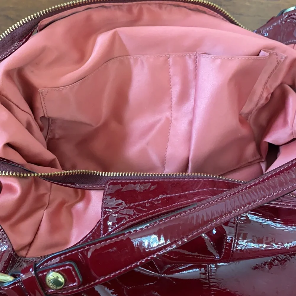 Coach Madison Burgundy Patent Leather Satchel - Picture 10 of 15